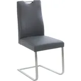 K+W Komfort & Wohnen Freischwinger 6194 47x100x61 cm, Leder Longlife BRONCO, Edelstahl, silberfarben (zinn 88, edelstahlfarbig) Freischwinger (22367407-0)