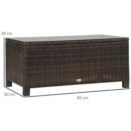 Outsunny Beistelltisch 85 x 50 x 39 cm Braun