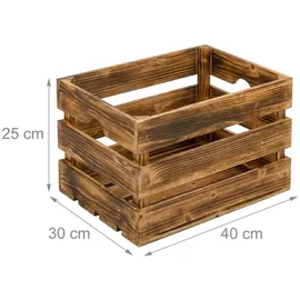 Relaxdays Holzkiste 25 x 40 x 30 cm 3-tlg. Braun