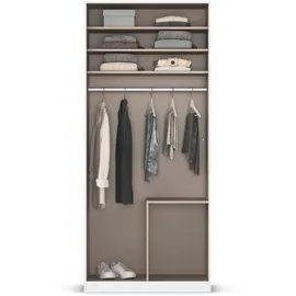 Rauch Drehtürenschrank »Kleiderschrank Schrank Garderobe AGORDO mit Dekor- oder Hochglanzfront«, (in zwei Griff-Farben mit Dekor- oder Hochglanzfront), mit Außenschubkästen, in 6 Breiten und 2 Höhen MADE IN GERMANY, grau