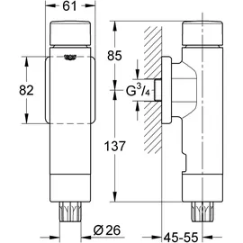 Grohe Rondo WC-Druckspüler Chrom