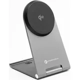 forcell F-ENERGY Flip Charge 15W Induktionsladegerät kompatibel mit MagSafe silber -