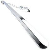 biped Metall Schuhlöffel lang 70 cm - Rostfreier Edelstahl Schuhanzieher lang, mit Haken zum praktischen Aufhängen - Sehr stabiler Premium Schuhlöffel Metall - Ergonomisch geformt z2792(1 Stück)
