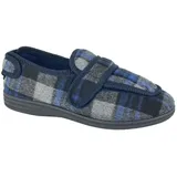 Zedzzz - Herren Hausschuhe "Peter", Kariert DF2358 (47 EU) (Marineblau) - Blau - 47