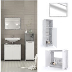 Vicco Badmöbel Set Kiko Badezimmer Spiegel Kommode Unterschrank  Beton