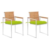 vidaXL Gartenstuhl 60 x 60 x 85 cm grün 2 St.