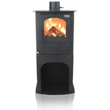 Verso Stand 1 CID Kaminofen 7,5 kW – Kompakter Holzofen mit hoher Effizienz 80,2 % – Ideal für 80–120 m3 Räume - Schwarz