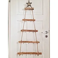 ❀ Leiter Holzhänger Hängedeko 114cm Wanddeko Adventskalender Holz Tannenbaum KRO