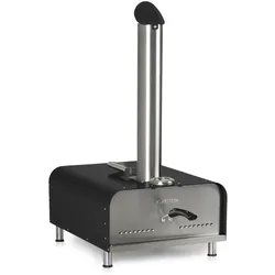 Klarstein Diavolo Pizza-Pelletofen inkl. Pizzastein Thermometer Edelstahl Schwarz