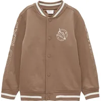 S.Oliver Sweatjacke mit Kontraststreifen und Print-Detail, Cognac 128/134