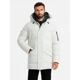 Ombre Clothing Parka für Männer Kenjo weiß S - Weiß - S