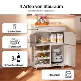 SoBuy Küchenwagen Hellbraun