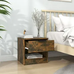 vidaXL Nachttisch Räuchereiche Holzwerkstoff