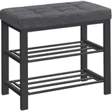 Songmics Schuhbank 31 x 60 x 49 cm dunkelgrau-schwarz / schwarz