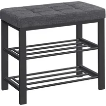 Songmics Schuhbank 31 x 60 x 49 cm dunkelgrau-schwarz / schwarz