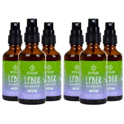 BitterLiebe Leber* Komplex Spray - Leberkur* - natürliche Unterstützung der Leberfunktion* mithilfe von Cholin - hochdosiert mit Mariendistel Artischocke Löwenzahn und Bitterstoffen 6x 50 ml