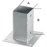 E-NORMpro Zaunpfahl 15 x 15 cm Weiß/Feuerverzinkt