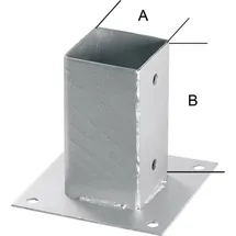 E-NORMpro Zaunpfahl 15 x 15 cm Weiß/Feuerverzinkt