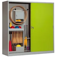 C+P Sportgeräteschrank mit Vollblech-Schiebetüren (Typ 5), HxBxT 195x190x60 cm,