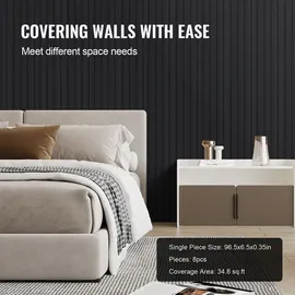 Vevor Akustikplatte VEVOR Mattschwarz 8 St. 245,0 x 16,6 cm