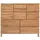 Tikamoon Highboard 10 Schubladen Teak  aus massivem Holz  beige