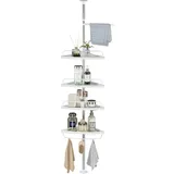 MAGIC SELECT Regale Badewanne Teleskop. Eckduschregal aus Kunststoff und Metall ohne Bohren. Badewannen-Organizer, Küche, Waschbecken, Höhenverstellba 100 bis 260 cm
