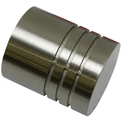 Gardinia Chicago 2x Endknopf für Ø 20 mm Gardinenstangen, Edelstahl-optik, Zylinder