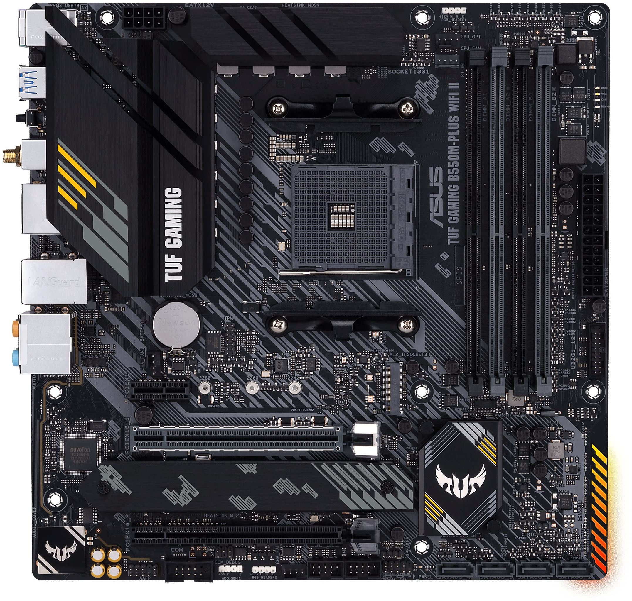 ASUS TUF Gaming B550M-PLUS WiFi II Mainboard Sockel Ryzen AM4 (AMD B550, mATX, PCIe 4.0, dual M.2, WiFi6, SATA 6Gbit/s, Aura Sync)
