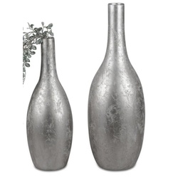 formano Dekovase Vintage, Silber H:40cm Keramik silberfarben