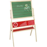 roba Tafel, Standtafel drehbar, Schreibtafel liniert, Maltafel magnetisch, Kindertafel Holz, natur