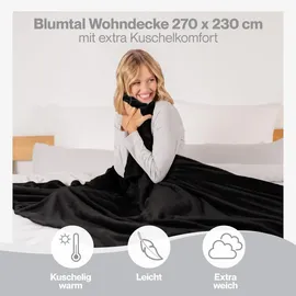 Blumtal Kuscheldecke 270 x 230 cm Schwarz