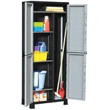 furnicato Beistellschrank Kunststoffschrank 68x39x171,5 cm (1-St) grau 68 cm x 171.5 cm x 39 cm