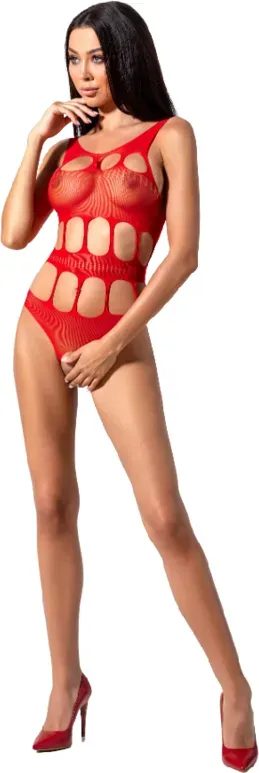 PASSION  Woman BS083 Netz-Body One Size - Rot / ONE SIZE