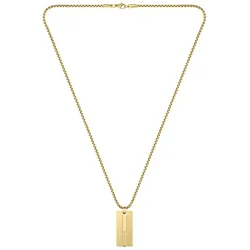Kette mit Anhänger LACOSTE "Schmuck Edelstahl Halsschmuck Halskette Venezianer ADVENTURER", gold (gelbgoldfarben), Halsketten, Herren, Edelstahl, L: 56cm