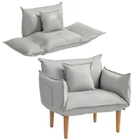 Homcom Sessel, Hellgrau Textil, 75x78x68 cm, Wohnzimmer, Sessel, Polstersessel