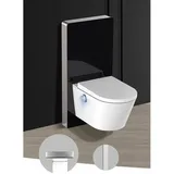 Glasdeals - Schwarzglas Sensor - Sanitärmodul für Wand-WC - Schwarzgla