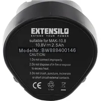 EXTENSILO Akku kompatibel mit Makita DMR107, DMR108, DT01, DT01W,