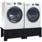 vidaXL Waschmaschinen-Podest 2 pcs Schwarz 127 x 54,5 x 32,5 cm Stahl