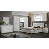 Schlafzimmer Set New Gemma Weiß / Silber - 160x200 cm