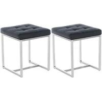 CLP 2er Set Edelstahl-Sitzhocker Barci Kunstleder I Moderne Hocker