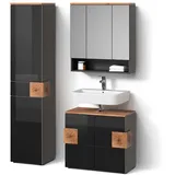 livinity® Tanaro 3-tlg. Anthrazit/Eiche