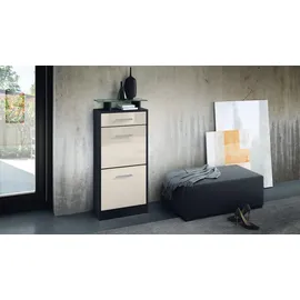 Vladon Loret V2 46 x 104 x 23 cm mit 1 Schublade schwarz matt / gelb