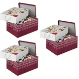 Kreher Set: 3 x Karton für Christbaumkugeln_Dekor: Red Snowflake