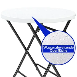 CASARIA Stehtisch Ø 72 x 110 cm weiß klappbar 2 St.