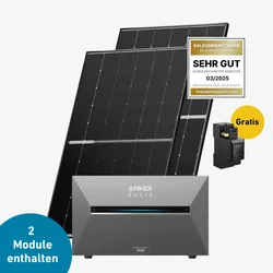 Basic 900 bifazial Pro mit Anker SOLIX Solarbank 3 E2700 Pro und Halterung Fassade 90 Grad