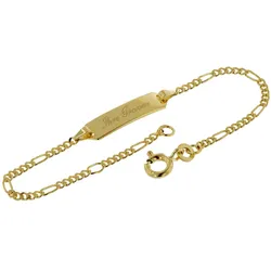 trendor 50453 Gravur-Armband für Kinder 333 Gold Armband mit Namen 14/12 cm