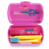 Curaprox Travel Kit – Pink | CS 5460 Zahnbürste Mit „Be You“ Zahnpasta | 2 CPS Prime Interdentalbürsten 07 & 09 | Mundpflege-Set 9,5 x 6 cm | Hergestellt In Der Schweiz