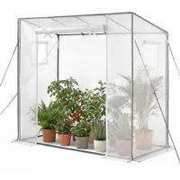 Gewächshaus - Tomatenhaus Foliengewächshaus 195 x 77 x 146/168 cm - Pulverbeschichteter Stahlrahmen - PE-Abdeckung - Aufrollbare Reißverschlusst...