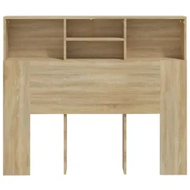 vidaXL Bett-Kopfteil mit Ablagen Sonoma-Eiche 120x19x103,5 cm