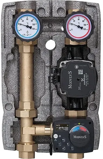 Heizkreisset Easyflow DN 25 (1''), 3-Wege-Mischer mit Stellmotor ACD10, Grundfos UPM3 Hybrid 25-70